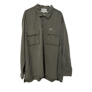 Columbia Men's XXL GRT Green Button Up Shirt Outdoors Hunting Fishing Travel
